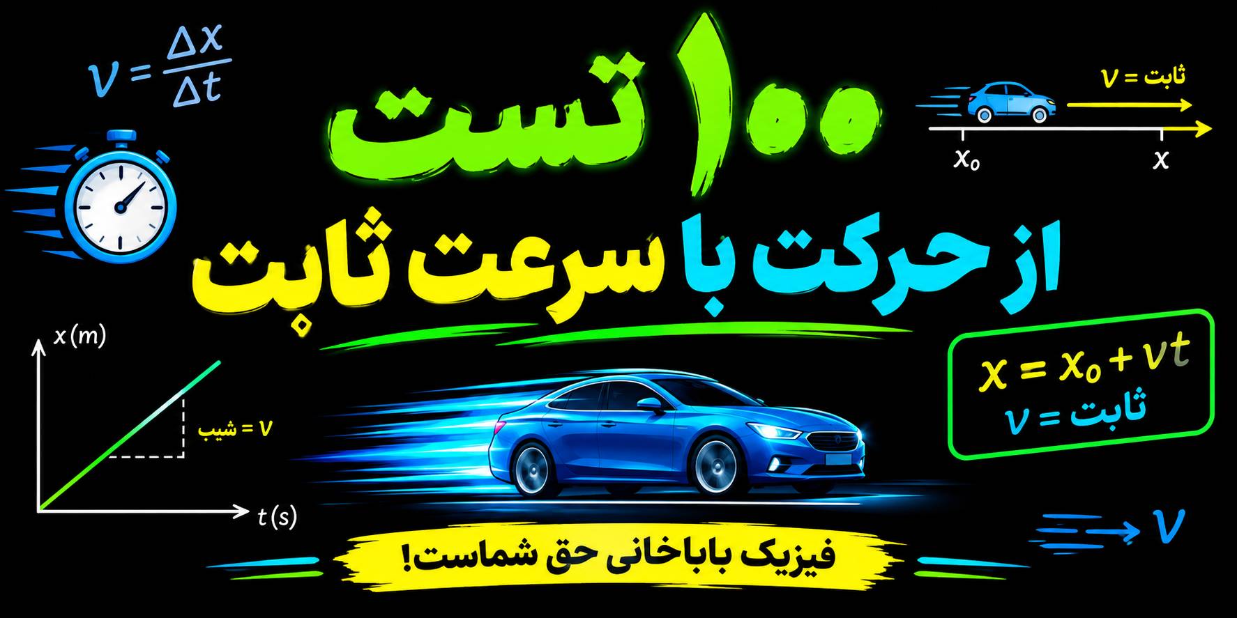 100 تست سرعت ثابت فیزیک دوازدهم