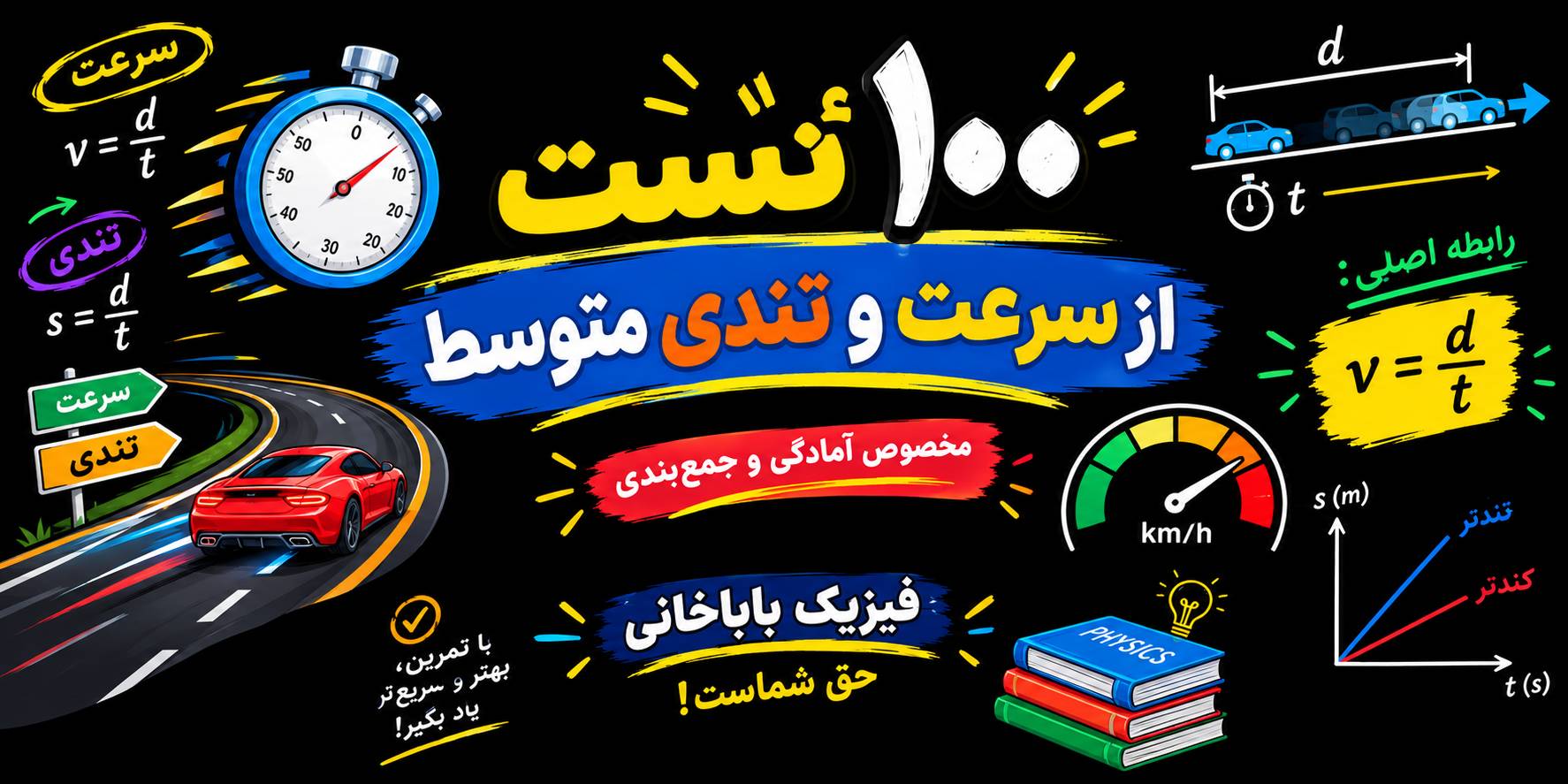 100 تست سرعت متوسط و تندی متوسط