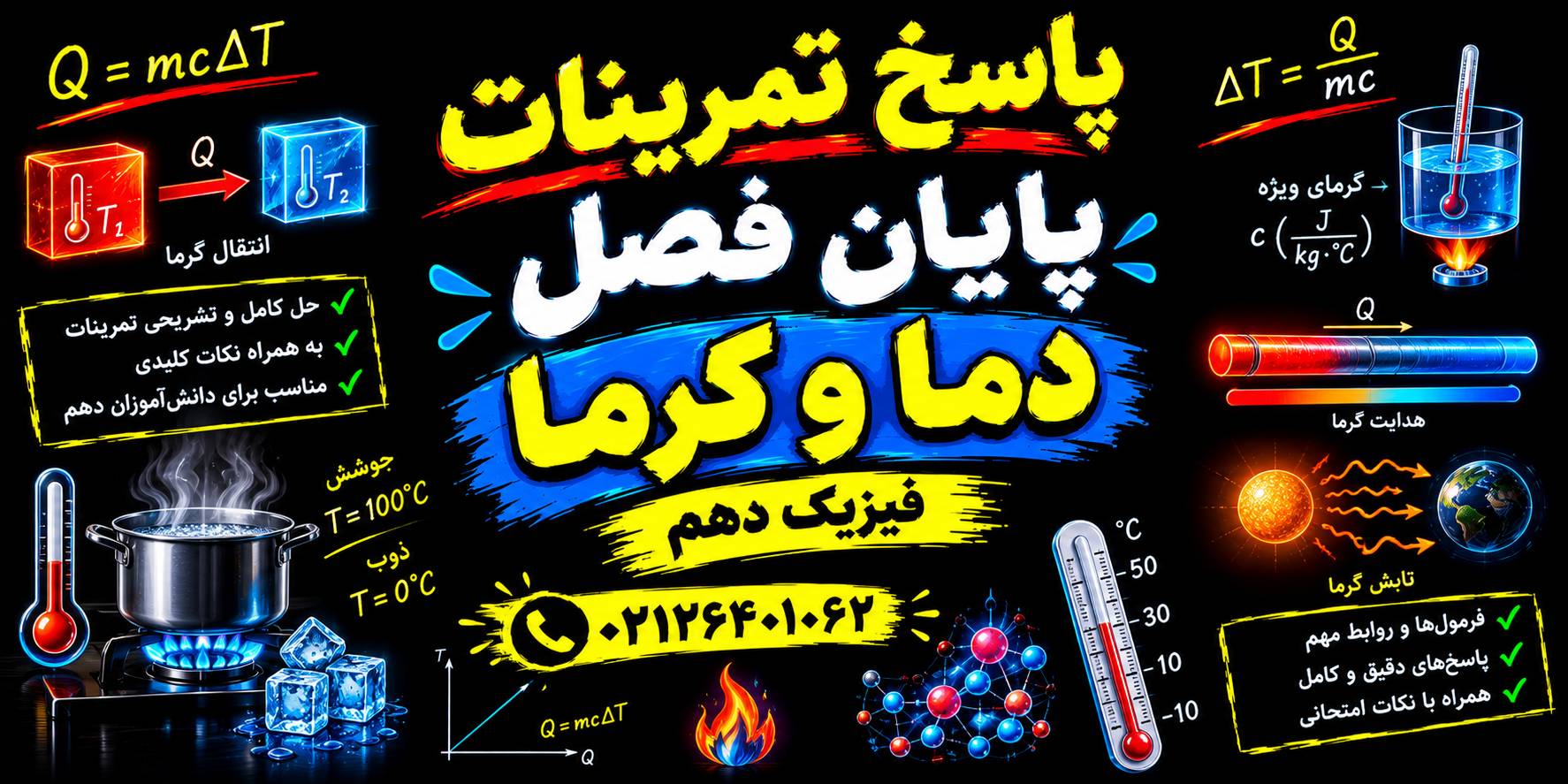 جواب تمرین های پایان فصل ۴ فیزیک دهم تجربی و ریاضی